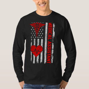 Medische Assistent CMA Life USA Vlag MA Nursing T-shirt