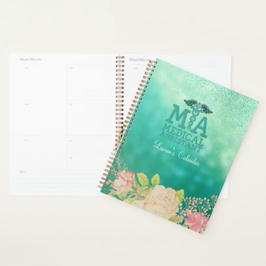 Medische assistent Groene Floral - Aangepast Planner (Display)