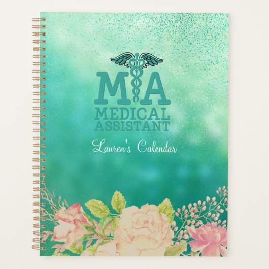 Medische assistent Groene Floral - Aangepast Planner (Voorkant)