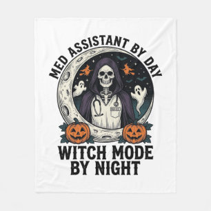 Medische Assistent Halloween Heks Vintage Gravure Fleece Deken