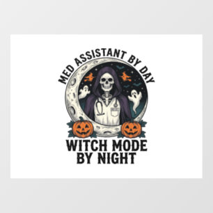 Medische Assistent Halloween Heks Vintage Gravure Raamsticker