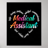 Medische assistent Hart Word Cloud Waterverf Poster (Voorkant)