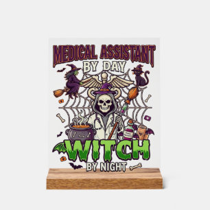 Medische Assistent Heks Skelet Spuit Ketel Acryl Bord