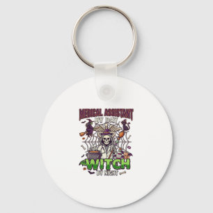 Medische Assistent Heks Skelet Spuit Ketel Sleutelhanger