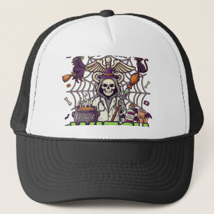 Medische Assistent Heks Skelet Spuit Ketel Trucker Pet