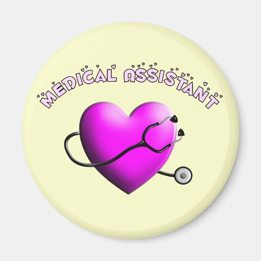 Medische assistent PINK HEART Design Cadeaus Magneet (Voorkant)