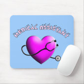 Medische assistent PINK HEART Design Cadeaus Muismat (Met muis)