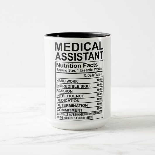 Medische assistent-voedingsfeiten mok (Midden)