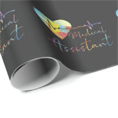 Medische assistent-ziekenhuis EKG Pulse-Waterverf Cadeaupapier (Rol Hoek)