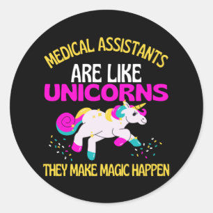 Medische assistenten Unicorn , Magical Unicorn Ronde Sticker