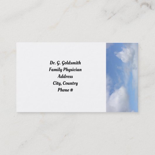 Medische benoeming op de strand afsprakenkaartje (Achterkant)