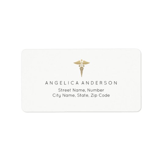 Medische Caduceus Symbool Adreslabel Etiket (Voorkant)
