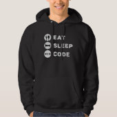 Medische coder Eat Sleep Code Codering ICD Program Hoodie (Voorkant)