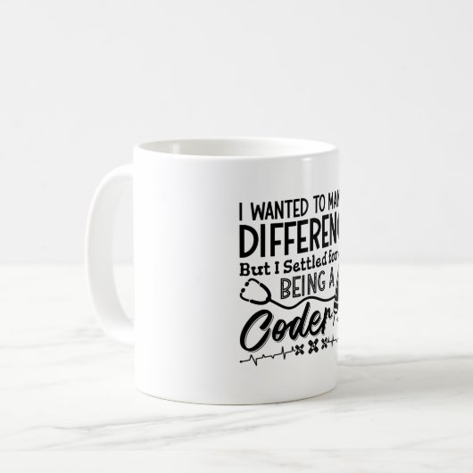 Medische coder is een coder-ICD-programmeercoderin Koffiemok (Voorkant links)