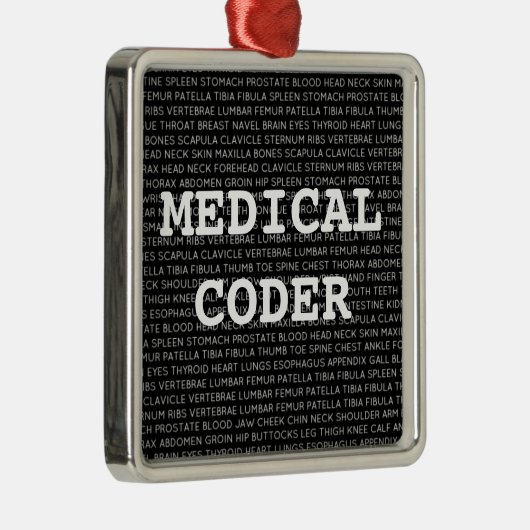 Medische Coder Medische Terminologie Kerstmis Metalen Ornament (Rechts)