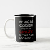 Medische Coder, we kunnen niet gek maken Tweekleurige Koffiemok (Links)