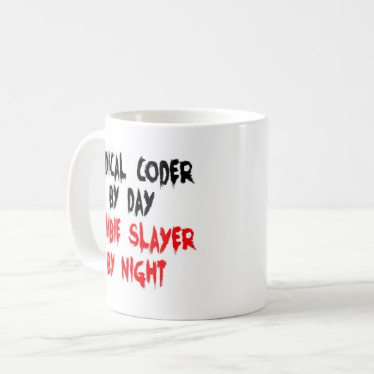 Medische Coder Zombie Slayer Koffiemok (Voorkant links)