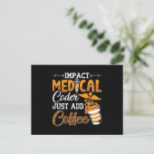 Medische Codeur Voeg gewoon Coffee Coding Programm Briefkaart (Staand voorkant)