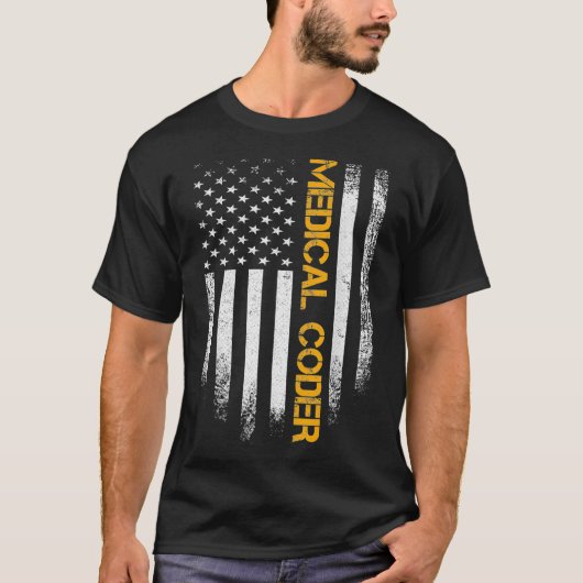  medische codeurs met Amerikaanse vlag Pa T-shirt (Voorkant)