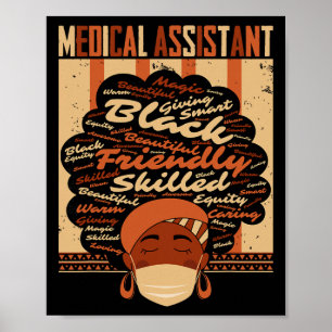 Medische directe kostuum Afro vrouw trots Zwart Hi Poster