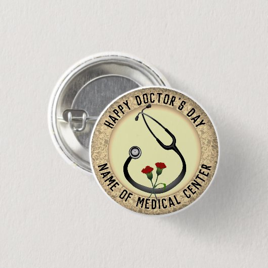 Medische faciliteit Doktersdag Stethoscoop Ronde Button 3,2 Cm (Voorkant /achterkant)