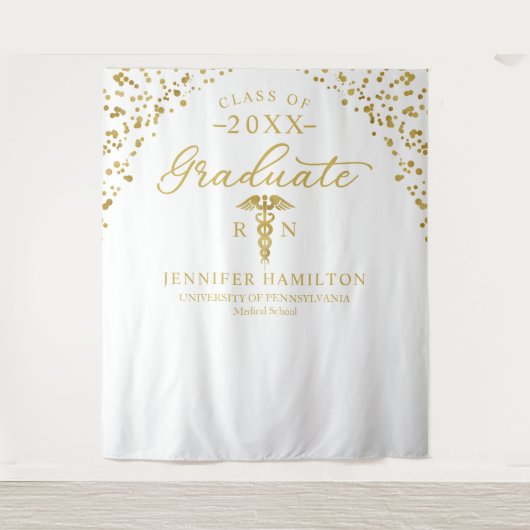 Medische Faculteit Witte Gouden Afstudeer Achtergr Wandkleed (Voorkant)