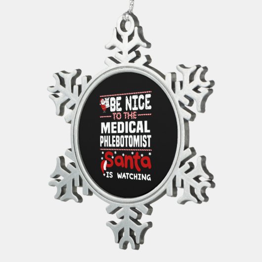 Medische flebotomist tin sneeuwvlok ornament (Rechts)