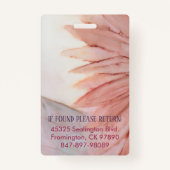 Medische foto ID  in roze inkt Badge (Achterkant)