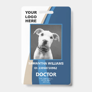 Medische foto ID-logo blauw en wit Badge