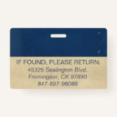 Medische foto ID Navy Blues Badge (Achterkant)