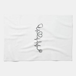 Medische Hartslag Stethoscoop Vector T-shirt Ontwe Theedoek