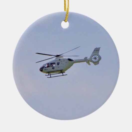 Medische helikopter keramisch ornament (Voorkant)