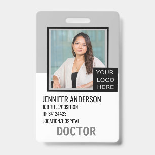 Medische ID met logo in Hospital Gray Badge