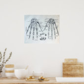 Medische illustratie van de botten van de hand poster (Keuken)