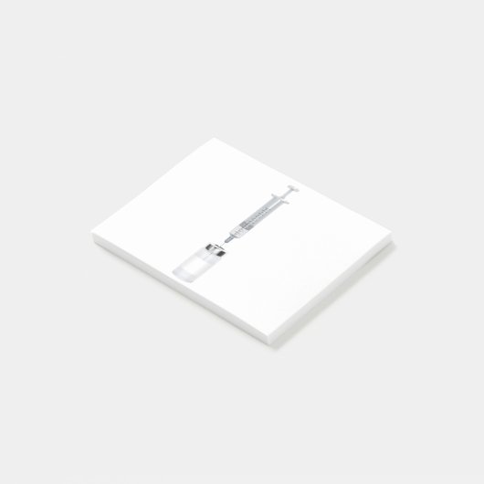 Medische injectieflacon en spuit post-it® notes (Schuin)