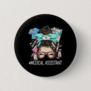 Medische Instant Ma CMA Verpleegkundige Messy Bun Ronde Button 5,7 Cm