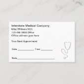Medische Kantoor Dokter Afspraak Visitekaartjes (Voorkant)
