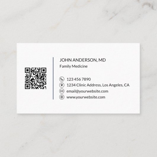 Medische kliniek Dokter Blauw Professional Visitekaartje (Achterkant)