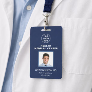 Medische Kliniek Dokter Gezondheidszorg Navy Blauw Badge