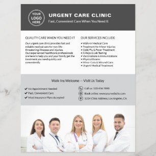 Medische Kliniek Spoedeisende Zorg Grijs Logo QR Flyer