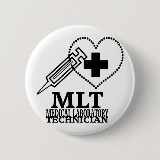MEDISCHE LAB TECH LOGO RONDE BUTTON 5,7 CM (Voorkant)