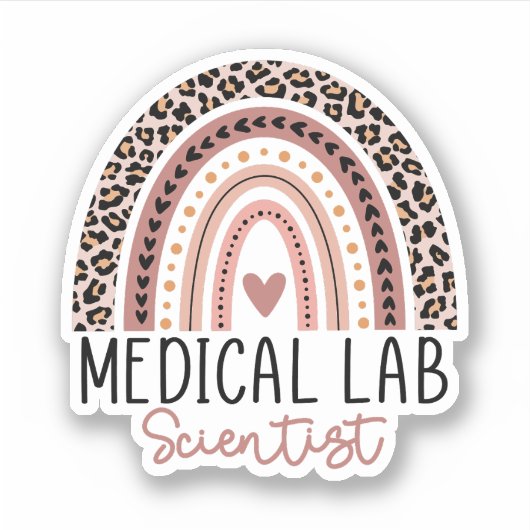 Medische laboratoriumwetenschapper MLS Regenboog Sticker (Voorkant)