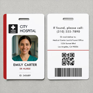 Medische Logo Emergency Red ID Medewerker Foto Badge