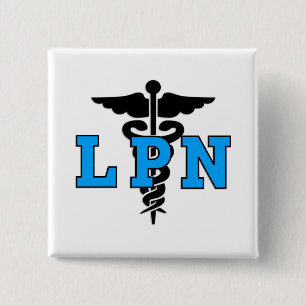 Medische LPN-symbool Vierkante Button 5,1 Cm