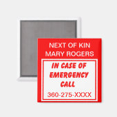 Medische Noodmelding Magnet Magneet (Voorkant / Achterkant)