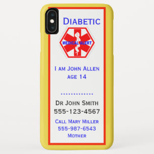 Medische Noodsituatie Diabetische Waarschuwing Inf iPhone XS Max Hoesje