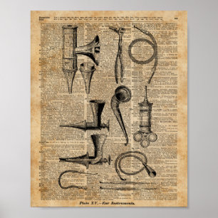  medische pakketten, dictionary Art, Creepy,Decor Poster
