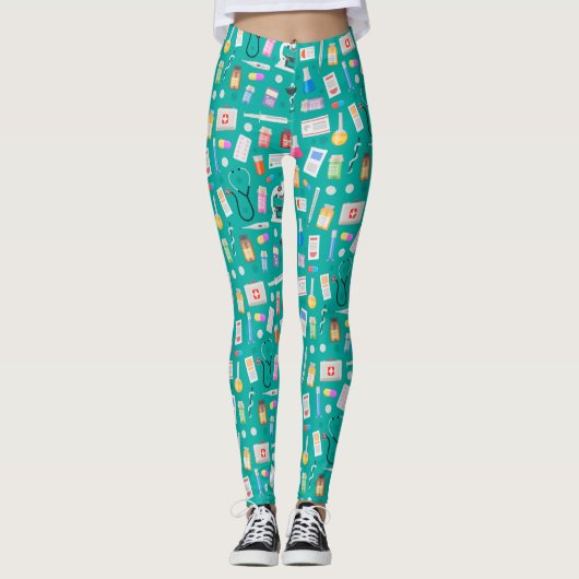 Medische patroon leggings (Voorkant)
