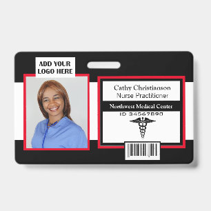 Medische professional naam foto badge scanner code
