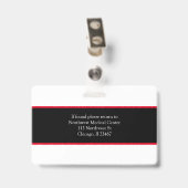 Medische professional naam foto badge scanner code (Achterkant met clip)